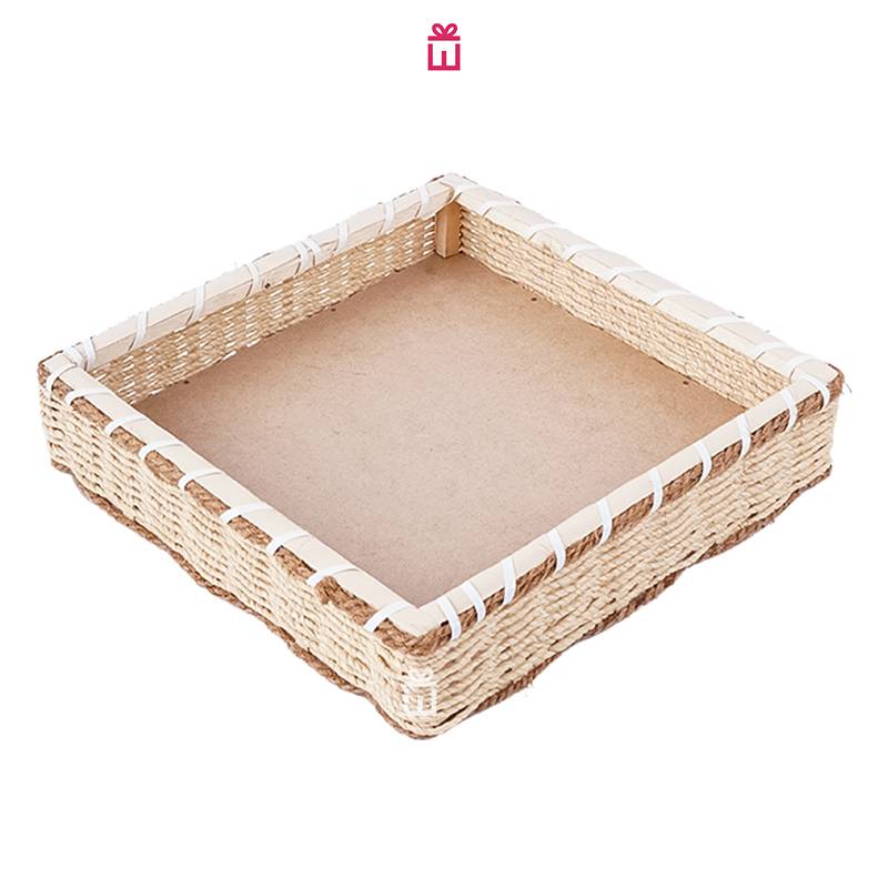 Set of 5 - Beidge Square Jute Storage Basket for Home or Gifting - Image 4