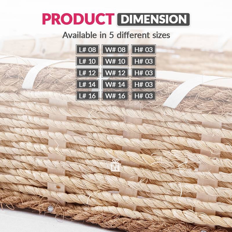 Set of 5 - Beidge Square Jute Storage Basket for Home or Gifting - Image 2