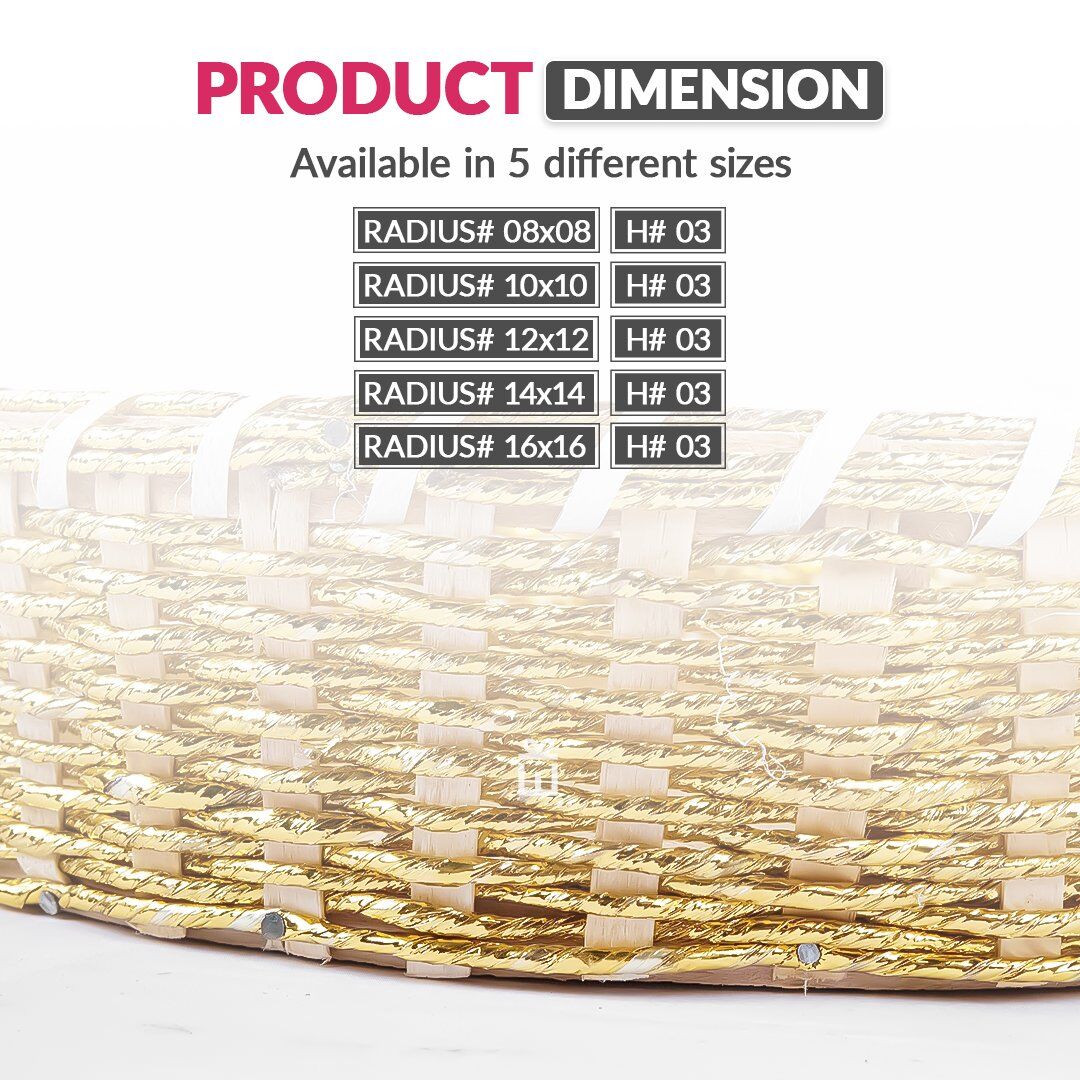 Set Of 5 - Jute Rope Knitted Round Shape Wooden Baskets - Image 2