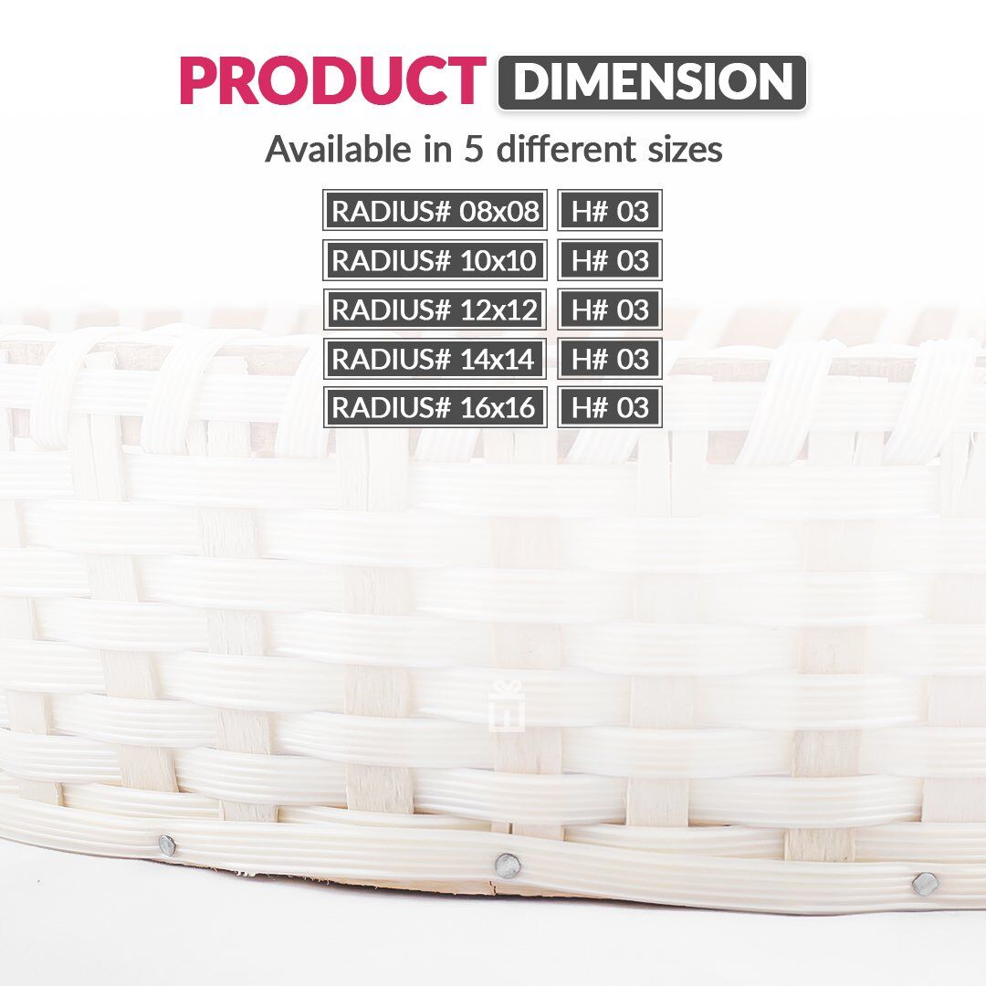 Set of 5 – Round Cane Trays – White Handwoven Serving and Gifting Trays - Image 4