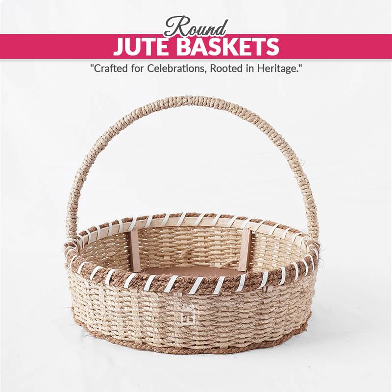Set of 5 – Round Jute Baskets | Giftwrap Studio