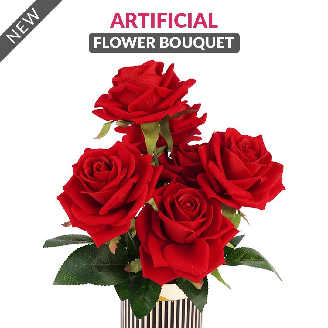 Artificial Flower Bouqet - velvet fabric (Imported)